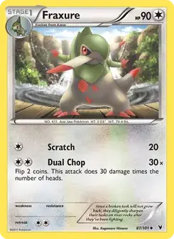 Fraxure 87/101 Noble Victories Pokémon card