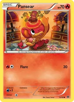 Pansear 15/99 Next Destinies Pokémon card