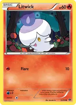 Litwick 18/99 Next Destinies Pokémon card