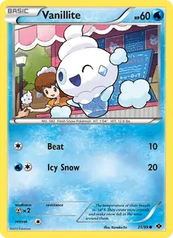 Vanillite 31/99 Next Destinies Pokémon card