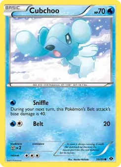 Cubchoo 36/99 Next Destinies Pokémon card