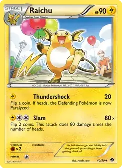 Raichu 40/99 Next Destinies Pokémon card