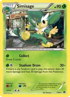 Simisage 7/99 Next Destinies Pokémon card