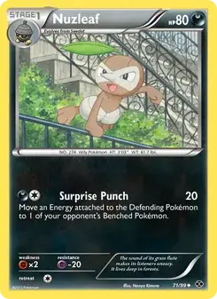 Nuzleaf 71/99 Next Destinies Pokémon card