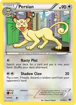 Persian 81/99 Next Destinies Pokémon card