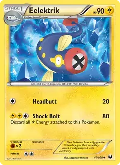 Eelektrik 46/108 Dark Explorers Pokémon card