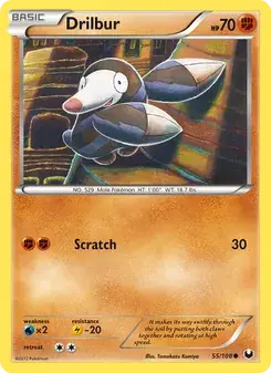 Drilbur 55/108 Dark Explorers Pokémon card