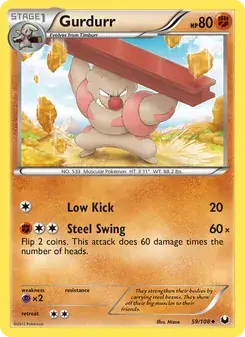 Gurdurr 59/108 Dark Explorers Pokémon card