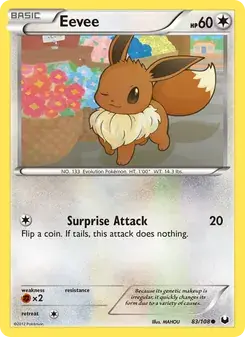 Eevee 83/108 Dark Explorers Pokémon card
