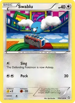 Swablu 104/124 Dragons Exalted Pokémon card