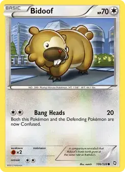 Bidoof 106/124 Dragons Exalted Pokémon card