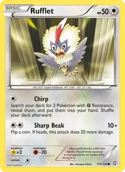 Rufflet 111/124 Dragons Exalted Pokémon card
