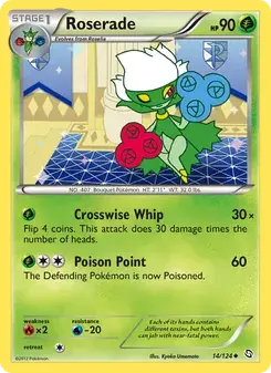 Roserade 14/124 Dragons Exalted Pokémon card