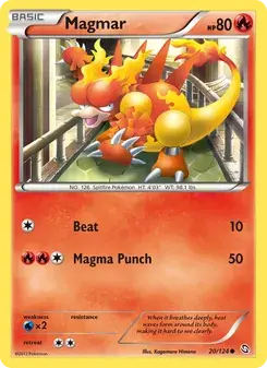 Magmar 20/124 Dragons Exalted Pokémon card