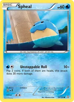 Spheal 29/124 Dragons Exalted Pokémon card