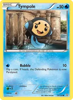 Tympole 34/124 Dragons Exalted Pokémon card