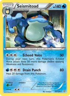 Seismitoad 36/124 Dragons Exalted Pokémon card