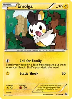 Emolga 45/124 Dragons Exalted Pokémon card