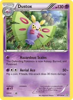 Dustox 47/124 Dragons Exalted Pokémon card