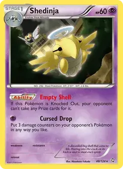 Shedinja 48/124 Dragons Exalted Pokémon card