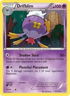 Drifblim 51/124 Dragons Exalted Pokémon card