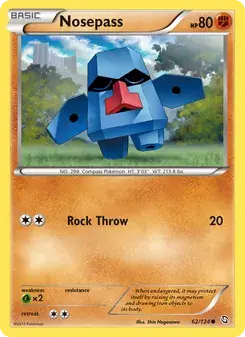 Nosepass 62/124 Dragons Exalted Pokémon card