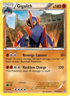 Gigalith 67/124 Dragons Exalted Pokémon card