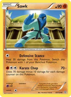 Sawk 69/124 Dragons Exalted Pokémon card