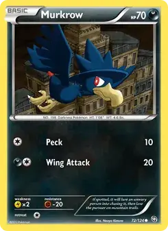 Murkrow 72/124 Dragons Exalted Pokémon card