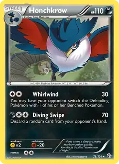Honchkrow 73/124 Dragons Exalted Pokémon card
