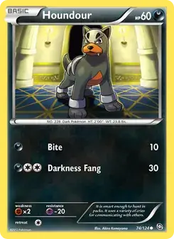 Houndour 74/124 Dragons Exalted Pokémon card