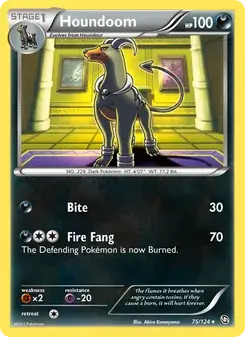 Houndoom 75/124 Dragons Exalted Pokémon card