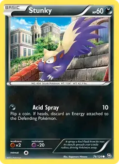 Stunky 76/124 Dragons Exalted Pokémon card