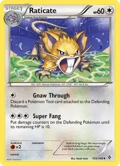 Raticate 105/149 Boundaries Crossed Pokémon card