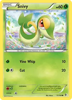 Snivy 11/149 Boundaries Crossed Pokémon card