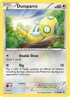 Dunsparce 111/149 Boundaries Crossed Pokémon card