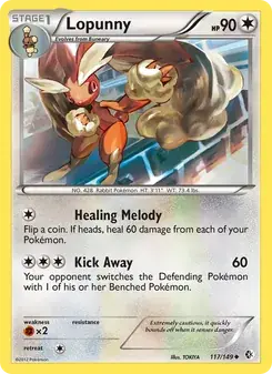 Lopunny 117/149 Boundaries Crossed Pokémon card