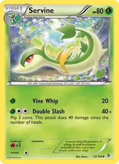 Servine 12/149 Boundaries Crossed Pokémon card
