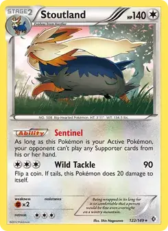 Stoutland 122/149 Boundaries Crossed Pokémon card