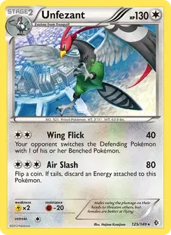 Unfezant 125/149 Boundaries Crossed Pokémon card
