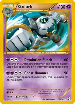 Golurk 150/149 Boundaries Crossed Pokémon card