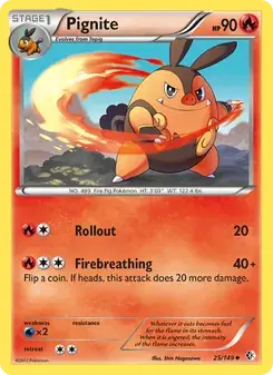 Pignite 25/149 Boundaries Crossed Pokémon card