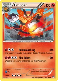 Emboar 26/149 Boundaries Crossed Pokémon card