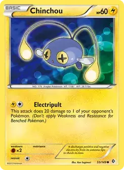 Chinchou 55/149 Boundaries Crossed Pokémon card