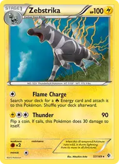 Zebstrika 57/149 Boundaries Crossed Pokémon card