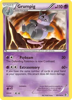 Grumpig 60/149 Boundaries Crossed Pokémon card