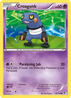 Croagunk 64/149 Boundaries Crossed Pokémon card