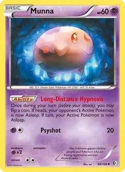 Munna 68/149 Boundaries Crossed Pokémon card