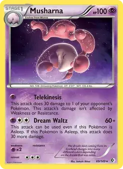 Musharna 69/149 Boundaries Crossed Pokémon card