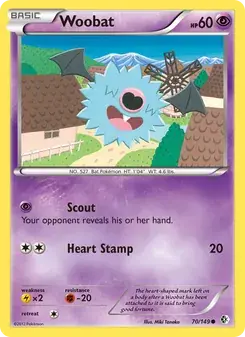 Woobat 70/149 Boundaries Crossed Pokémon card